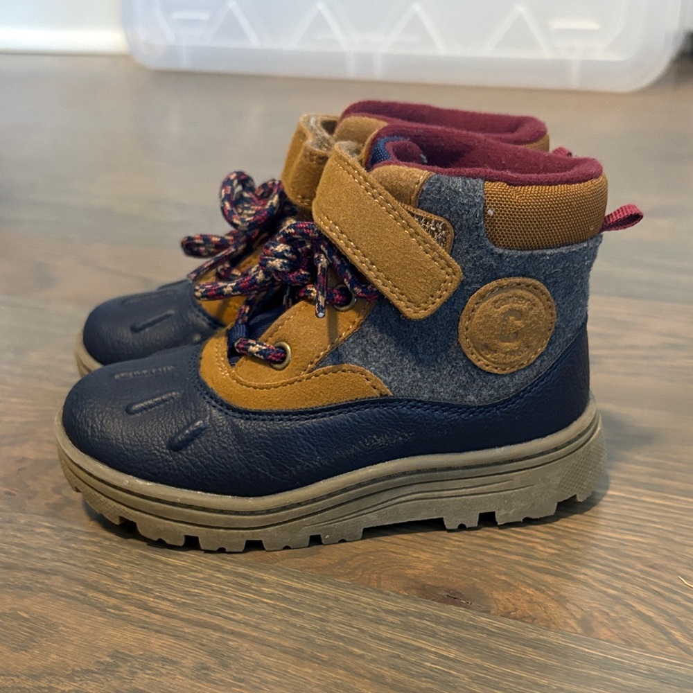 Carter’s Navy and Tan Kids Boots